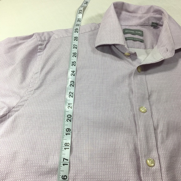 Michael Kors Men's Button Down Shirt White Purple - Picture 4 of 6